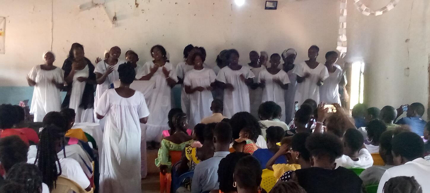 The ladies praising God in the Church